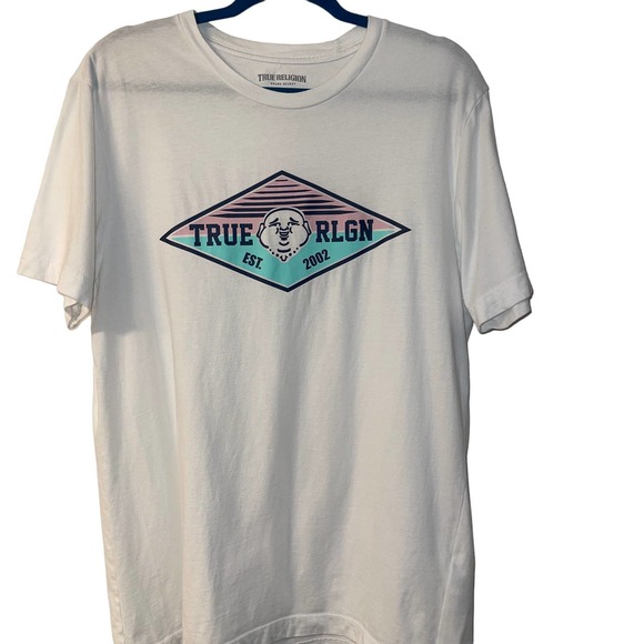True Religion Other - New True Religion Buddha Face Logo Short Sleeve T-Shirt White Men's Size Large